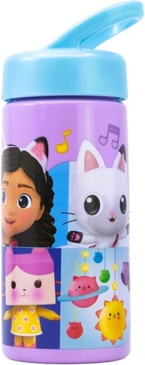 Botella de plástico Gabby’s Dollhouse con pajita retráctil 410 ml