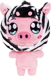 Cerdito de peluche con sudadera de cebra