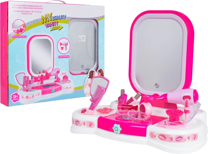 Tocador infantil con iluminación y accesorios