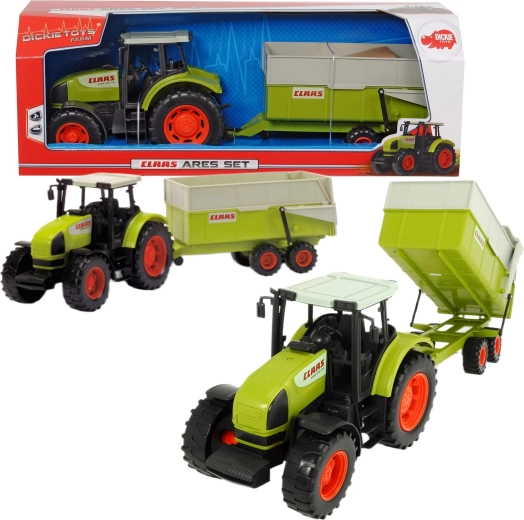 Tractor Dickie Claas Ares con remolque basculante de 55 cm