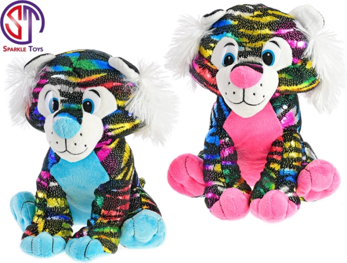 Tigre de peluche sentado y colorido Star Sparkle 24 cm