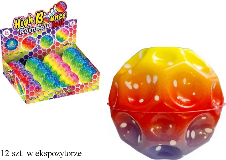 Pelota saltarina de goma arcoíris ombré
