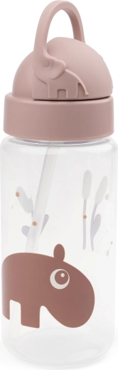 Done by Deer botella con pajita Ozzo rosa 350 ml