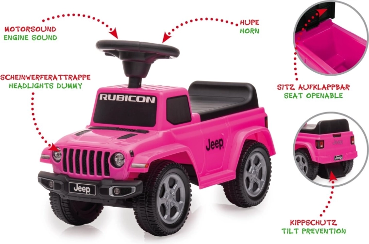 Correpasillos infantil Jeep Gladiator rosa