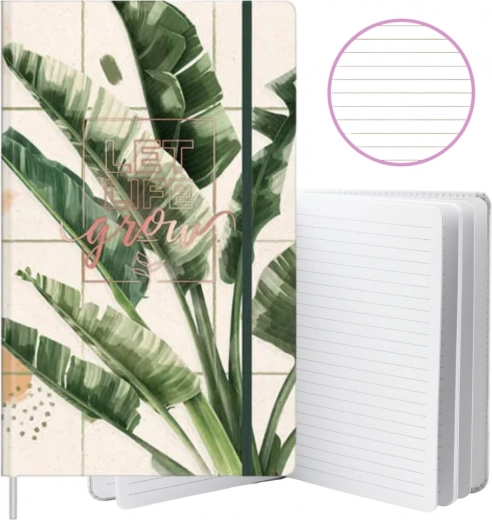 Cuaderno con hojas de plátano A5