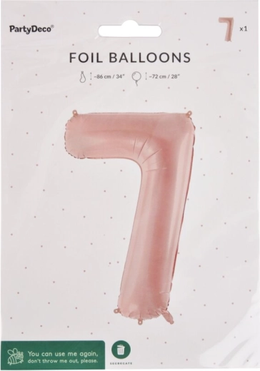 Globo de foil número 7 beige 72 cm