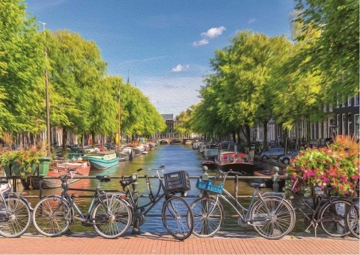Puzzle ART PUZZLE Canal de Ámsterdam 2000 piezas