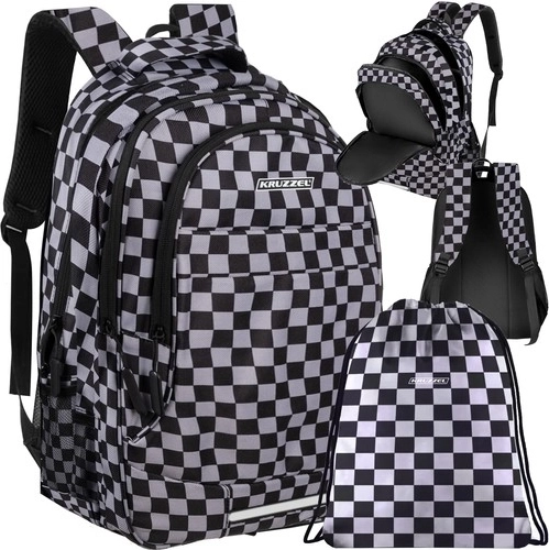 Mochila de cuadros 22 l con bolsa KRUZZEL