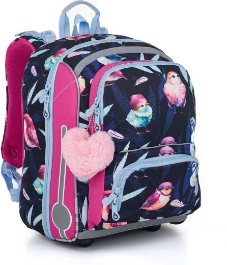 Cartera escolar Topgal con pajaritos BEBE