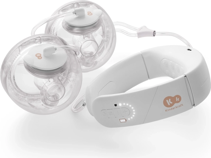 Kinderkraft Gentlenest extractor de leche materna eléctrico doble con calentamiento suave, manos libres