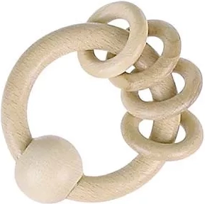 Sonajero de madera anillo con anillas Heimess Nature