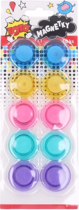 Imanes redondos de colores de 3 cm - set de 10 uds.