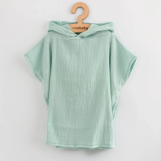 Poncho infantil de muselina New Baby Feeling menta XS 35 cm