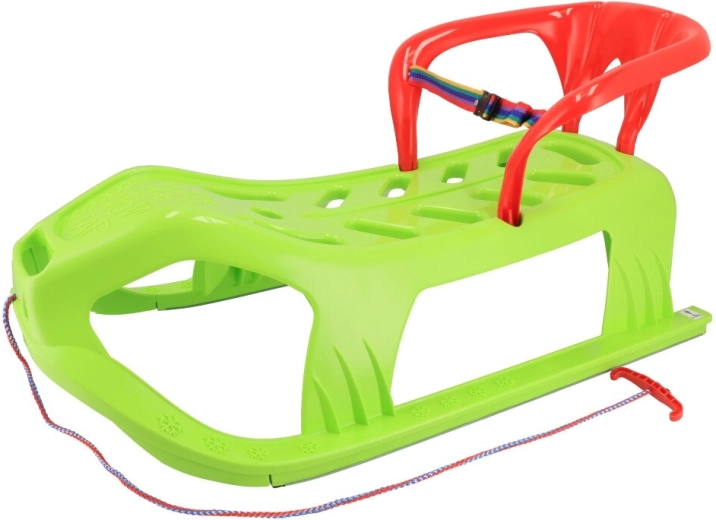 Trineo de plástico con respaldo Baby Mix Snow Star verde