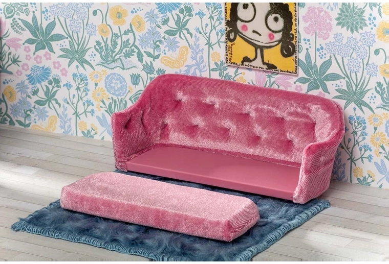 Sofá para un salón acogedor en un mundo en miniatura