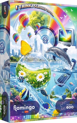 Puzzle Trefl Flamingo: caos de internet Y2K 600 piezas