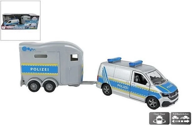 VW policial con remolque para el transporte de caballos