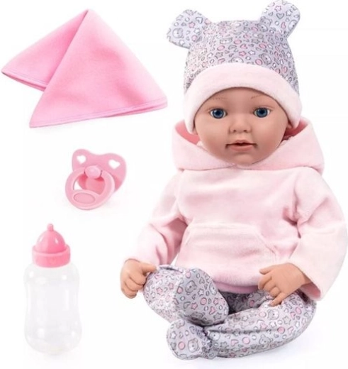 Muñeco bebé reborn Bayer 38 cm con accesorios