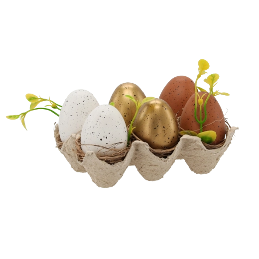 Set de huevos de Pascua en colores pastel 6 cm – 6 uds
