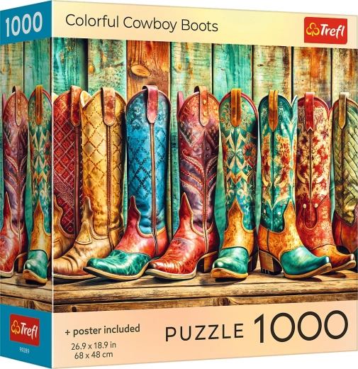 Puzzle Trefl de botas vaqueras coloridas de 1000 piezas