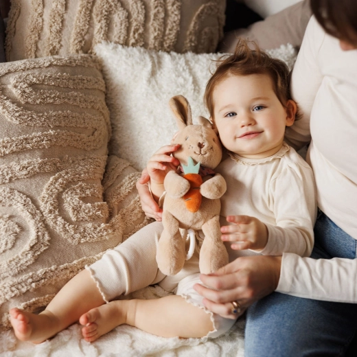 Peluche suave y apoyo al desarrollo sensorial