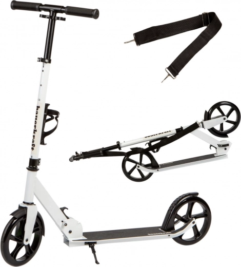 Patinete urbano plegable para niños y adolescentes, altura ajustable, ruedas de 200 mm – Portabotellas
