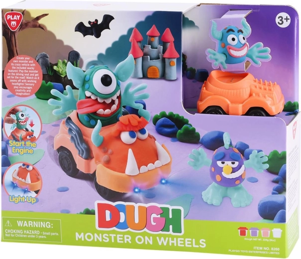 Set creativo de plastilina: monstruos sobre ruedas con luz