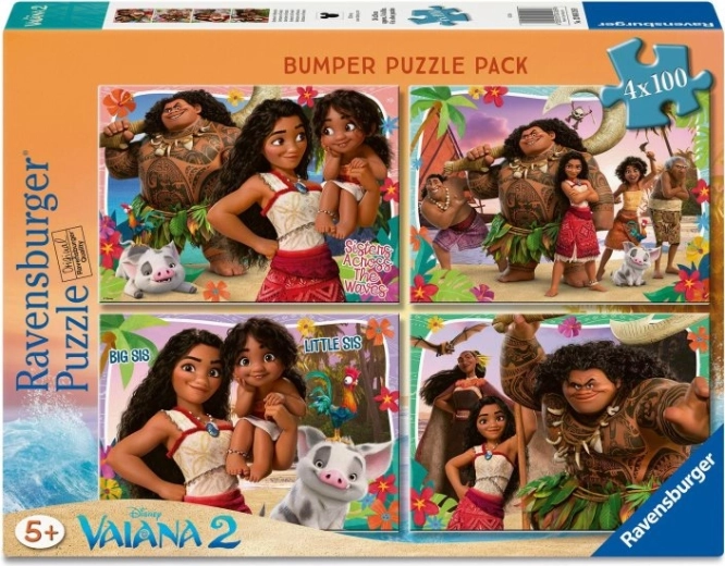 Puzzle Ravensburger Vaiana 2 – 4×100 piezas