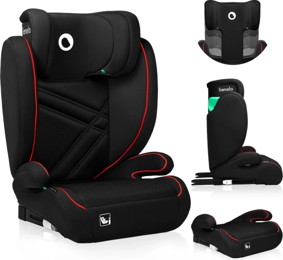 Silla de coche infantil Lionelo Hugo i-Size 100–150 cm Sporty Black Red