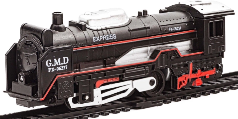 Locomotora de vapor con aspecto detallado