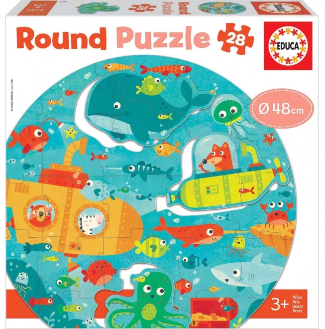 Educa puzzle redondo Profundidades del mar 28 piezas