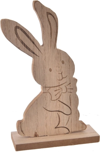 Conejo de madera beige 18 cm