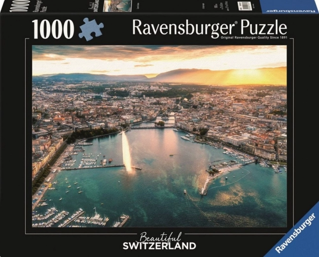 Puzzle RAVENSBURGER Puesta de sol en el corazón de Ginebra 1000 piezas