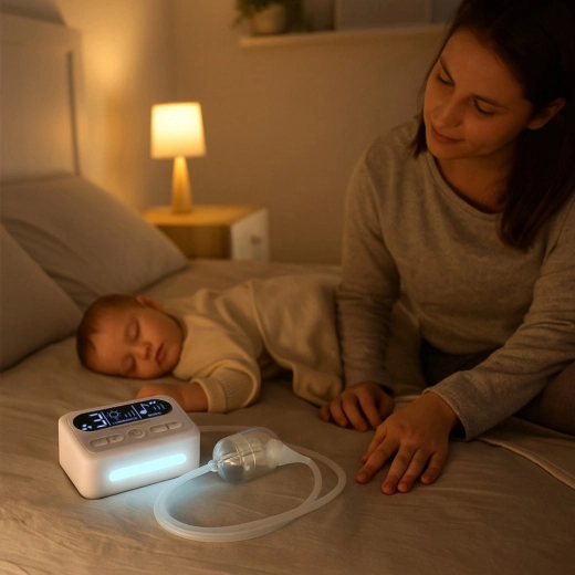 Funcionamiento silencioso, luz nocturna y melodías relajantes