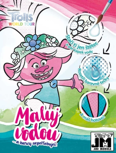 Jiri Models pinta con agua Trolls 2 libro para colorear - 1 unidad