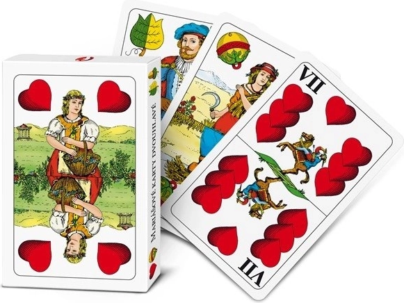 Cartas de juego Mariáš de doble cabeza Efko en caja