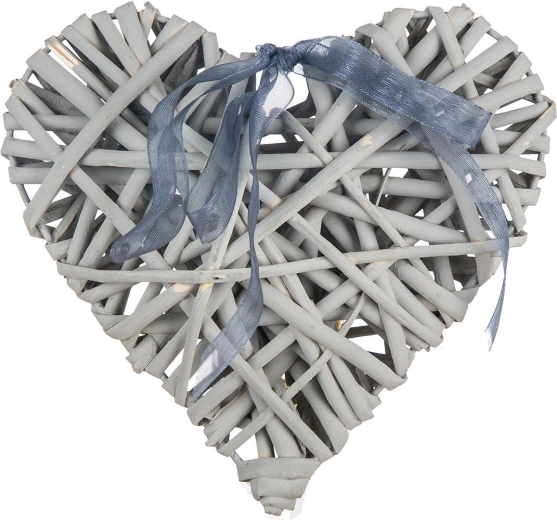 Corazón decorativo 15 × 15 cm gris