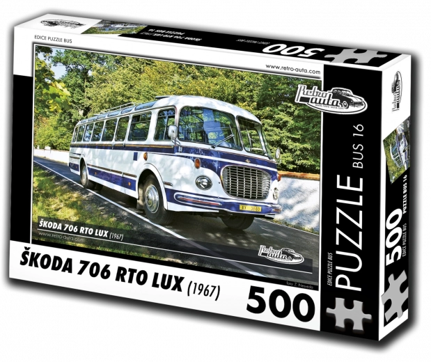 Puzzle RETRO-AUTOS Škoda 706 RTO LUX autobús 500 piezas