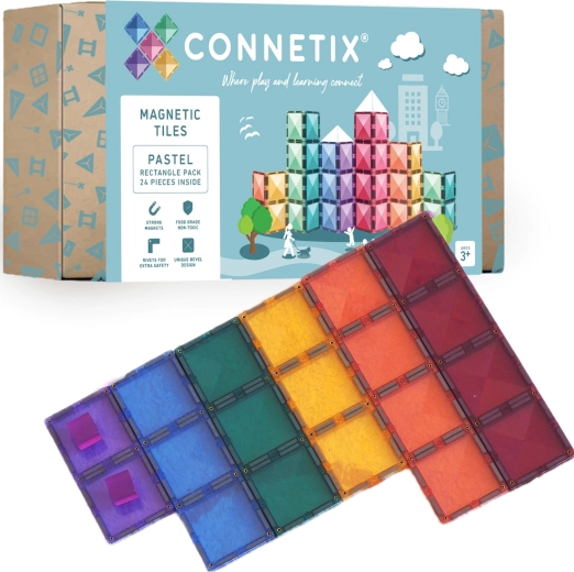 Connetix rectángulos pastel – bloques de construcción magnéticos 24 uds