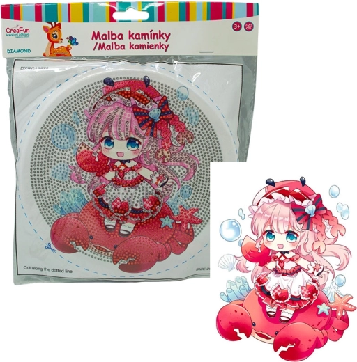 Pintura de diamantes con marco – muñeca de rojo 20 cm