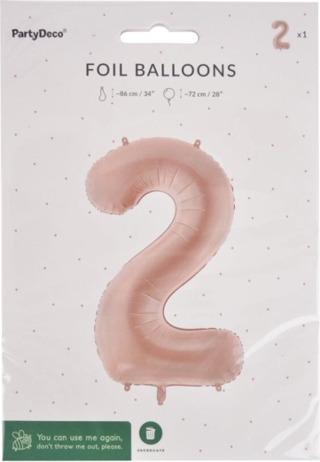 Globo de foil número 2 beige 72 cm