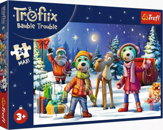 Puzzle Trefl – Familia Treflik: construimos un muñeco de nieve, 24 piezas
