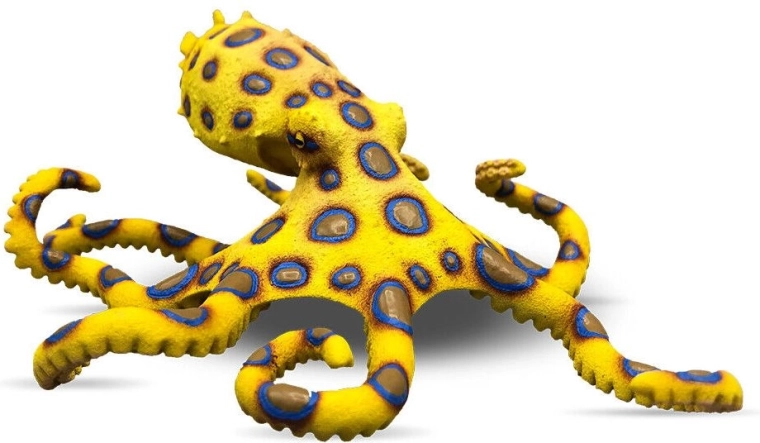 Bullyland figura de pulpo de anillos azules