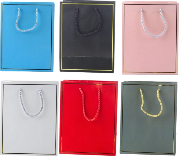 Bolsa de regalo con marco dorado 23 × 18 × 10 cm