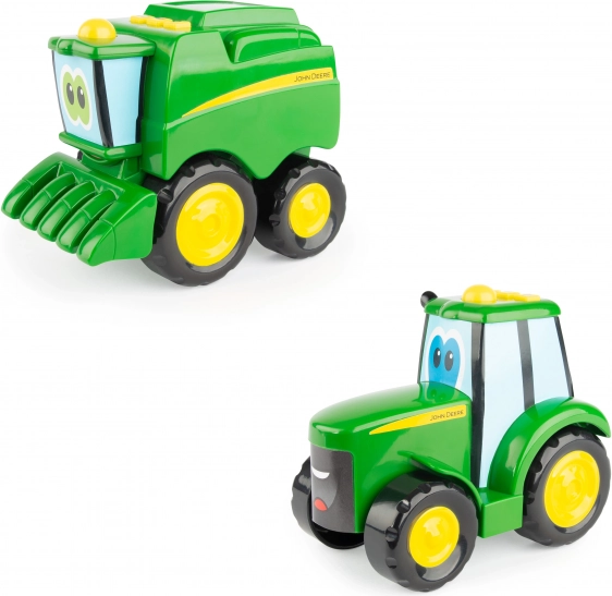 JD Kids tractor Johnny y cosechadora Corey con efectos