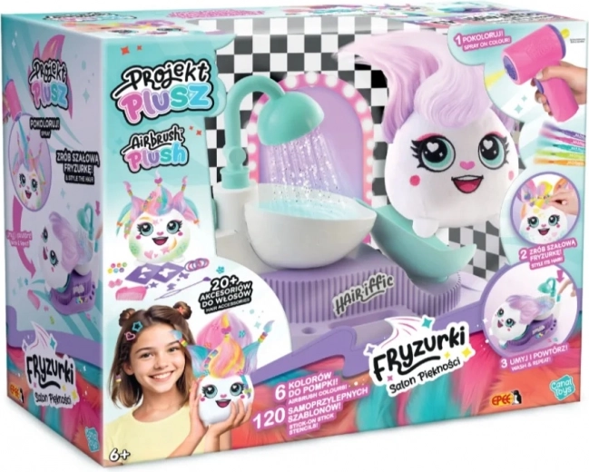 Epee Projekt Plusz Fryzurki – salón de belleza con aerógrafo, estación de lavado y peluche para decorar