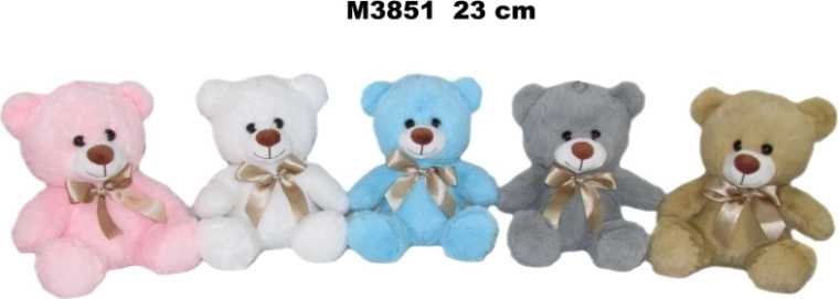 Osito de peluche de 23 cm con lazo