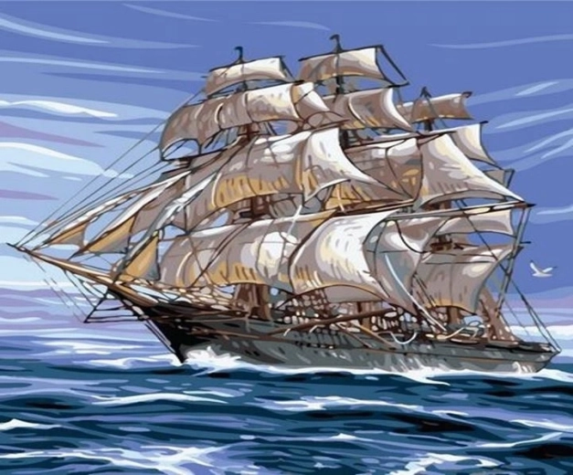 Norimpex Pintura por números Velero en el mar 40 × 50 cm