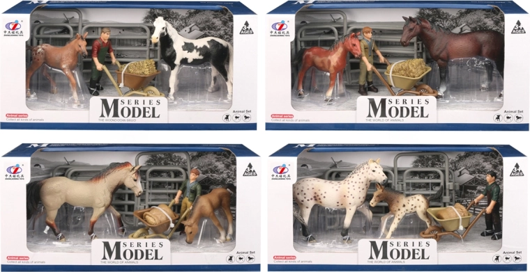 Animalitos de la granja – set de caballo con potro (4 tipos)