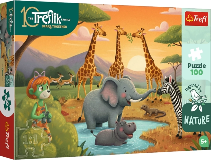 Puzzle de 100 piezas – alegre pandilla FAMILIA TREFLÍKŮ – TREFL